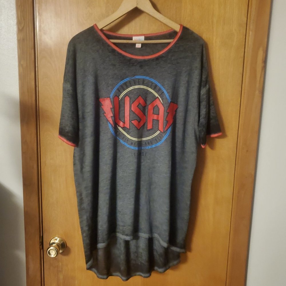 Lularoe Irma USA Burnout Tee